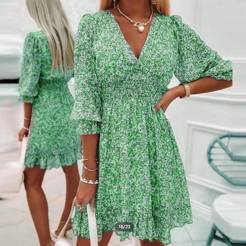 Womens Dress - Elegant Floral Midi for Wedding Guests & Summer Events-4