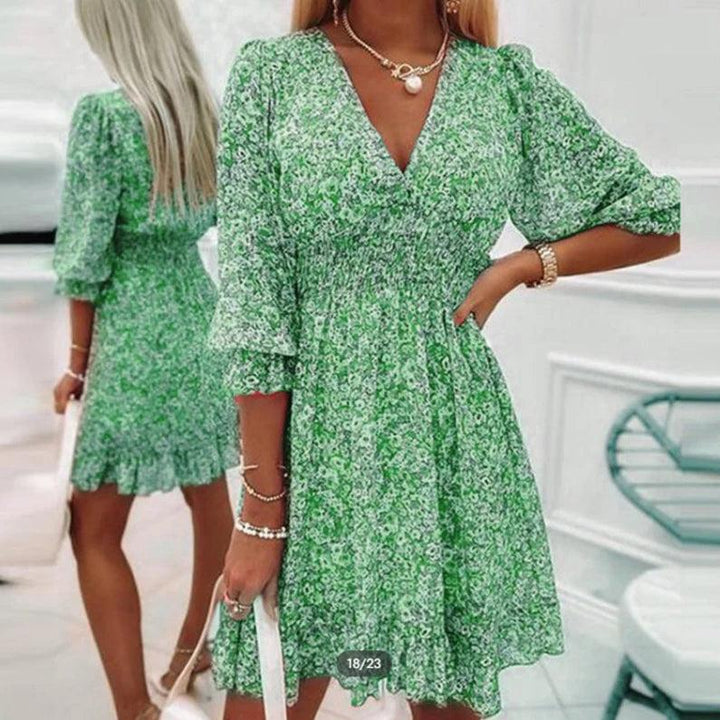 Womens Dress - Elegant Floral Midi for Wedding Guests & Summer Events-4