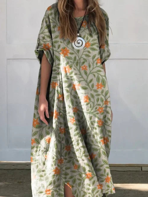 Variant image for Kamile Linen Cotton Dress - Breathable Summer Dress for Effortless Style-49