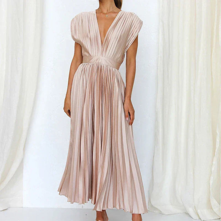 Adela™ Maxi Dress - Elegant V-Neck Long Dress for Women, Versatile Style-3