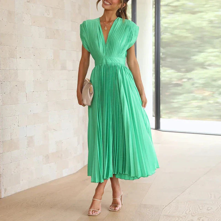 Adela™ Maxi Dress - Elegant V-Neck Long Dress for Women, Versatile Style-2