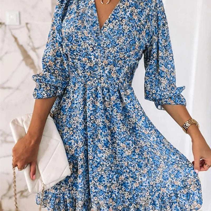 Womens Dress - Elegant Floral Midi for Wedding Guests & Summer Events-6