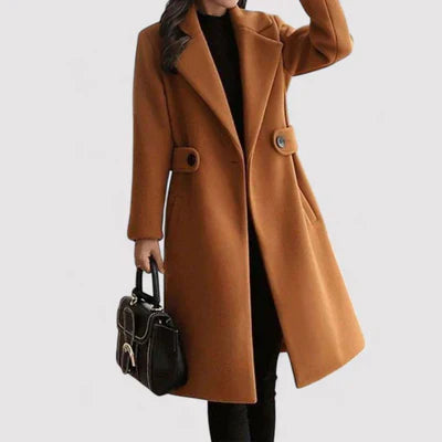 Black Wool Coat Women - Long Tailored Design with Belted Waist 4