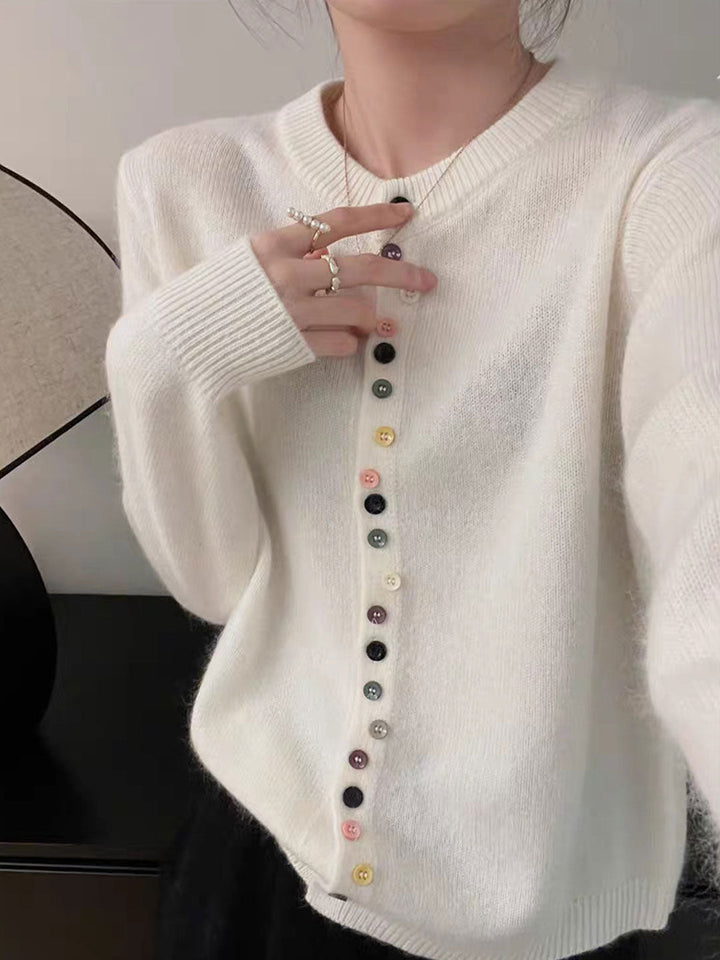 Black Buttoned Cardigan - Effortless Comfort & Flattering Fit for Women-5