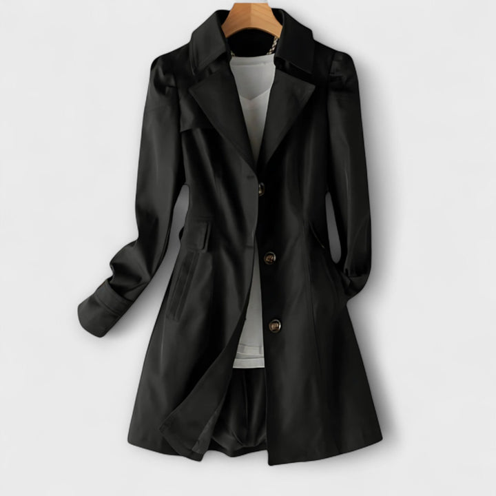 Black Trench Coat Women - Lightweight, Stylish & Versatile Outerwear 1