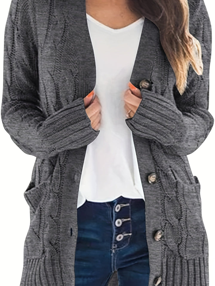 Women's Long Black Cardigan - Elegant Soft Knit, All-Day Comfort-6