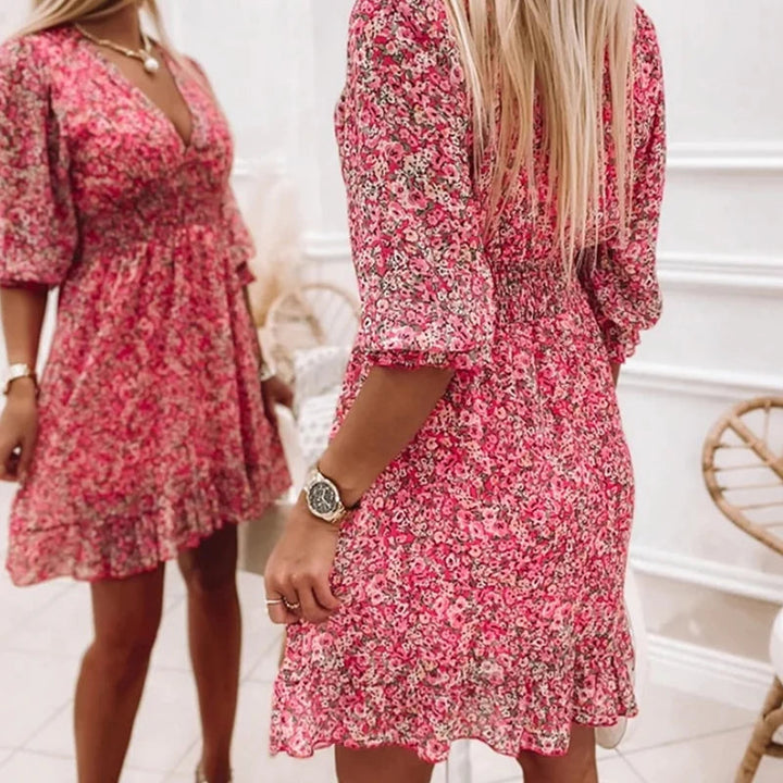 Womens Dress - Elegant Floral Midi for Wedding Guests & Summer Events-2