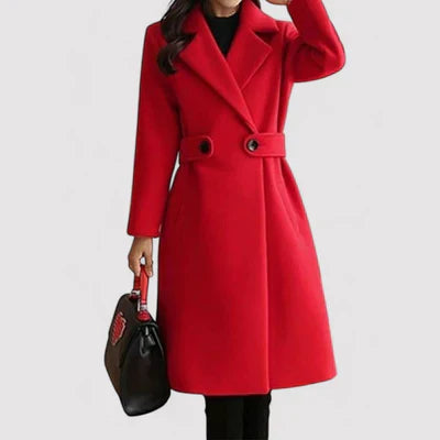 Variant image for Black Wool Coat Women - Long Tailored Design with Belted Waist-11