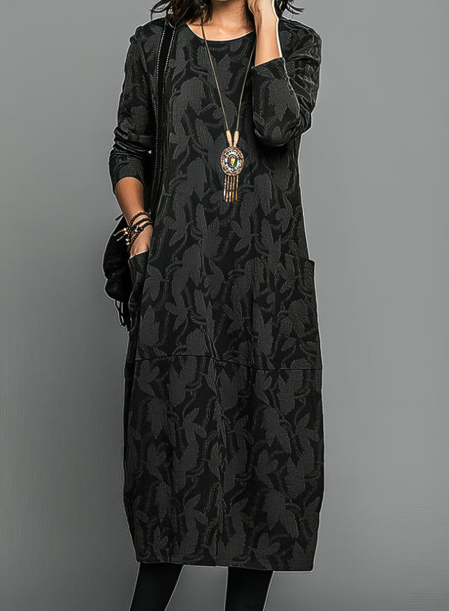 Women's Dress - Cozy Round Neck Design for Effortless Style-4