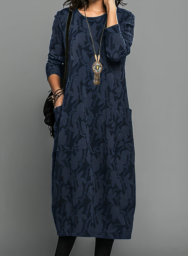 Women's Dress - Cozy Round Neck Design for Effortless Style-3