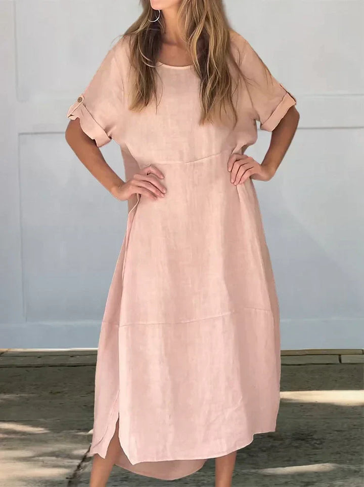Kamile Linen Cotton Dress - Breathable Summer Dress for Effortless Style-3