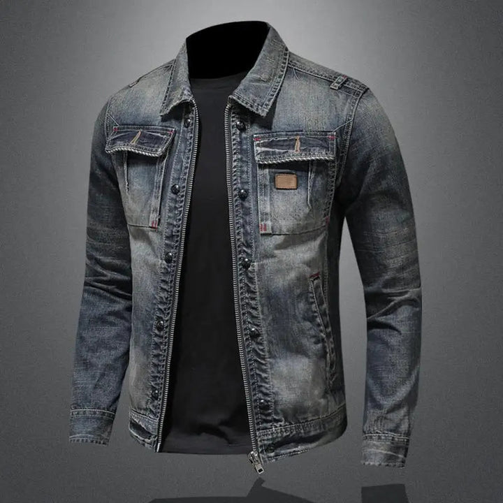 Cedric Black Denim Jacket - Stylish Zipper Closure for Women & Men 0