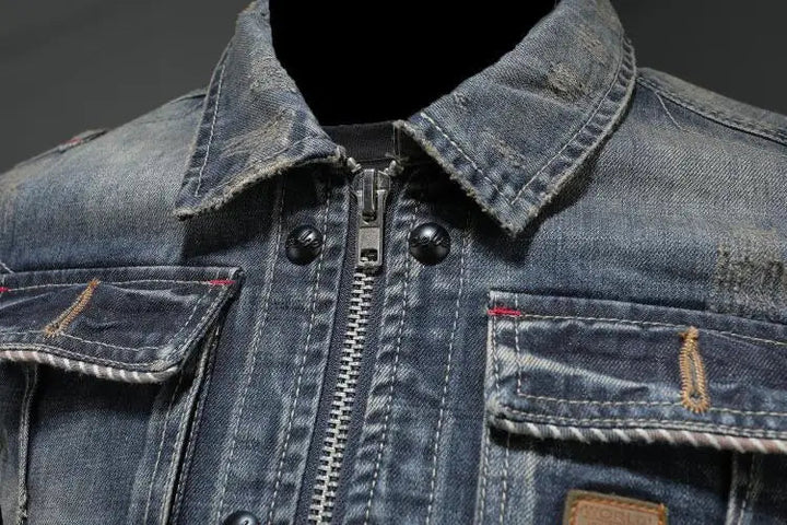 Cedric Black Denim Jacket - Stylish Zipper Closure for Women & Men 4