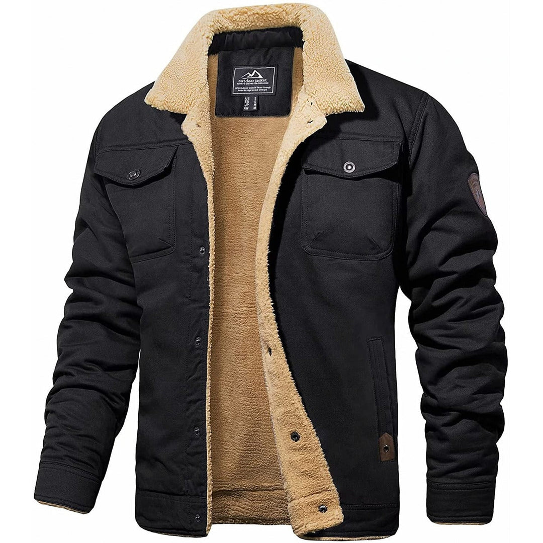 Cooper™ Black Bomber Jacket - Cozy Warmth & Sleek Style for Men 0
