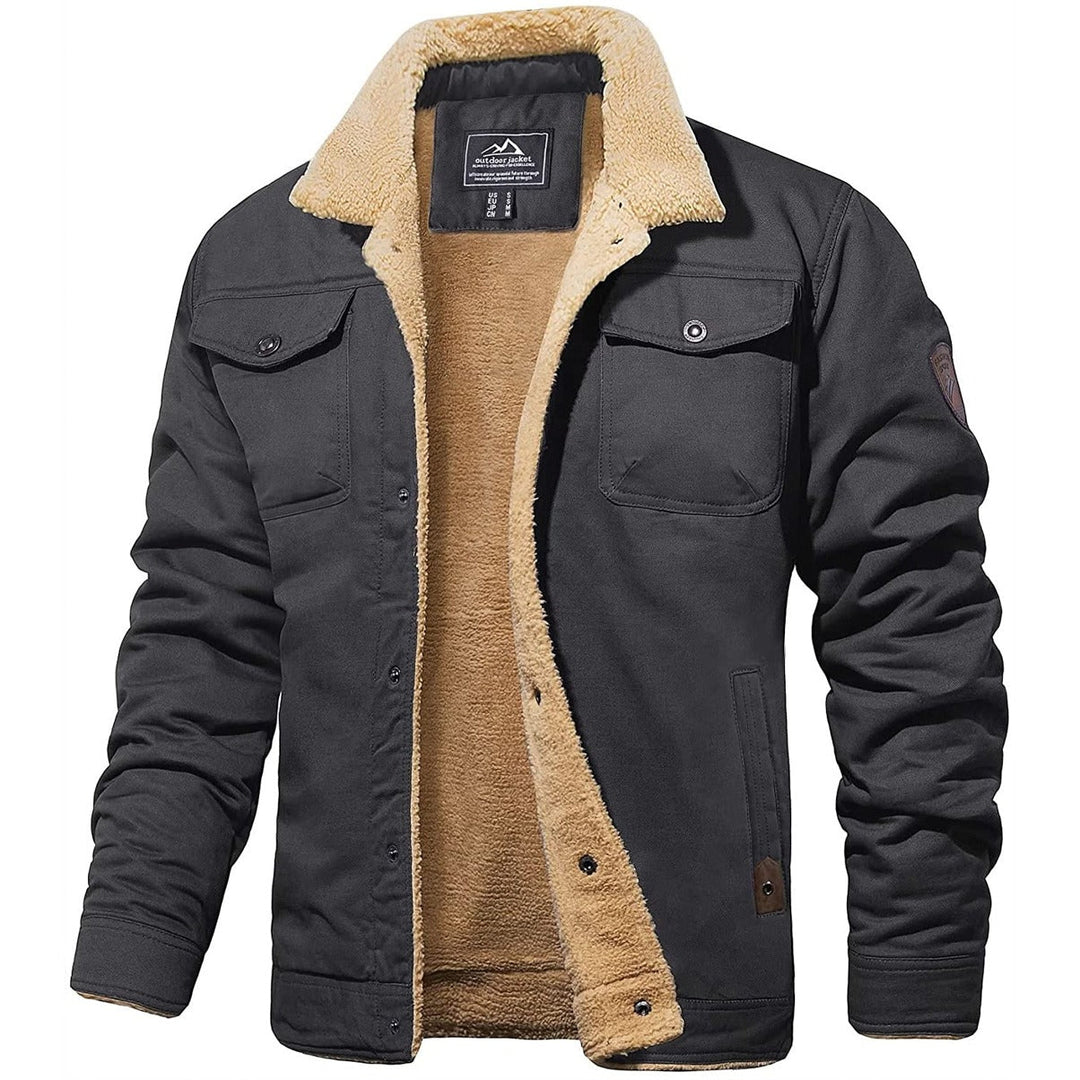 Cooper™ Black Bomber Jacket - Cozy Warmth & Sleek Style for Men 2