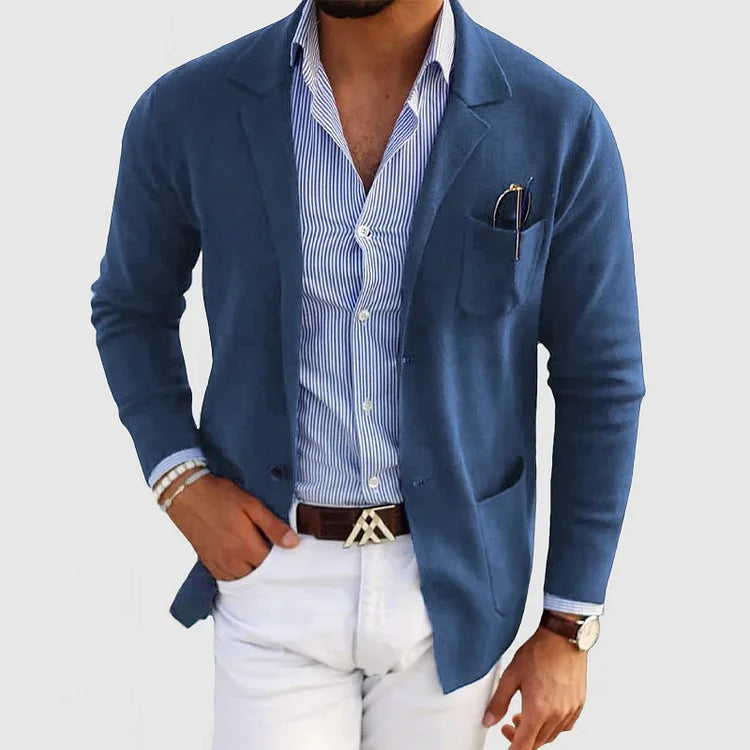 Men's Grey Blazer Jacket - Effortless Style & All-Day Comfort 0