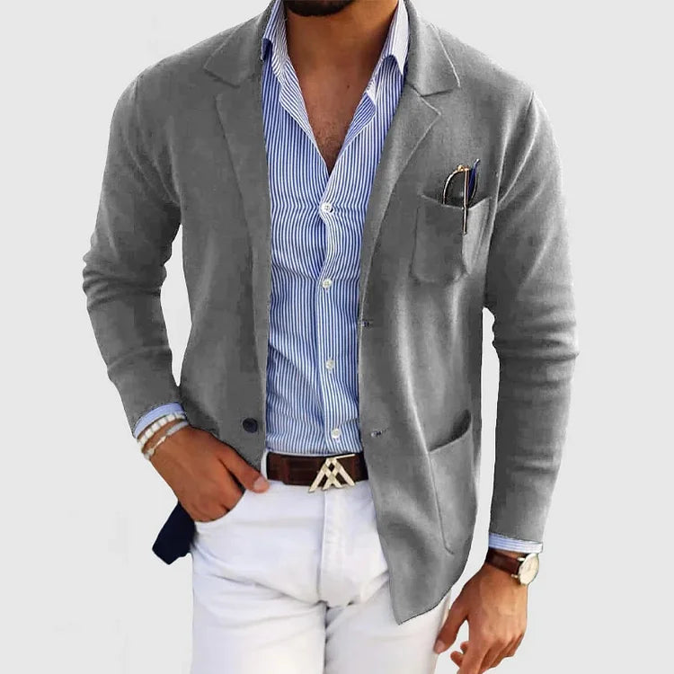 Men's Grey Blazer Jacket - Effortless Style & All-Day Comfort 1