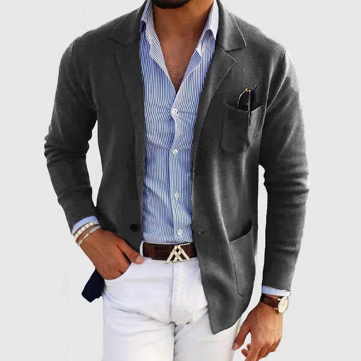 Men's Grey Blazer Jacket - Effortless Style & All-Day Comfort 6