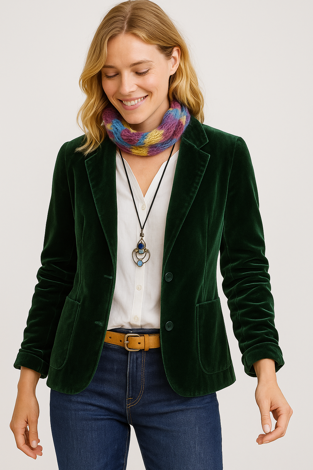 Velvet Slim-Fit Blazer - Flattering Fit for Effortless Elegance 2