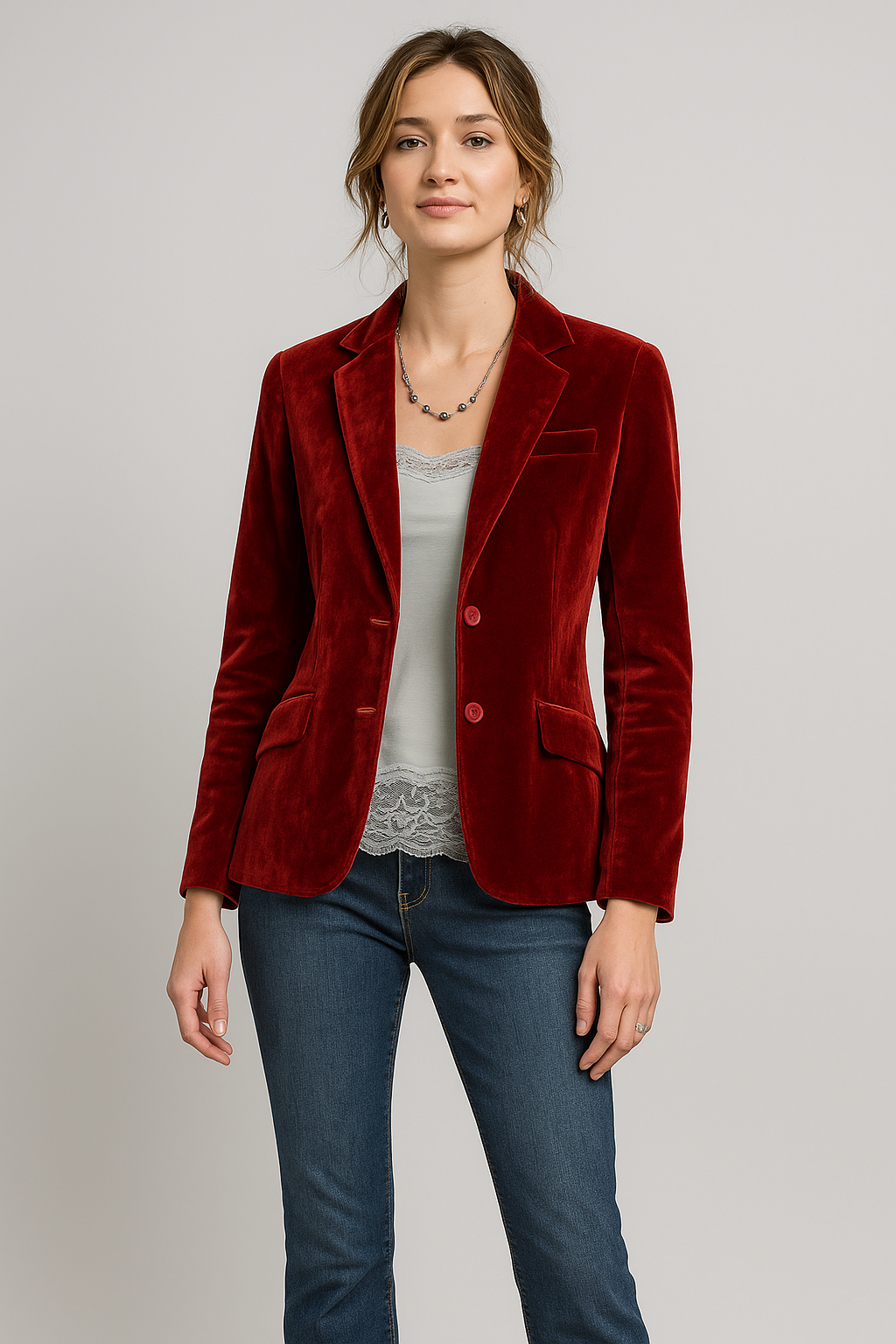 Velvet Slim-Fit Blazer - Flattering Fit for Effortless Elegance 4