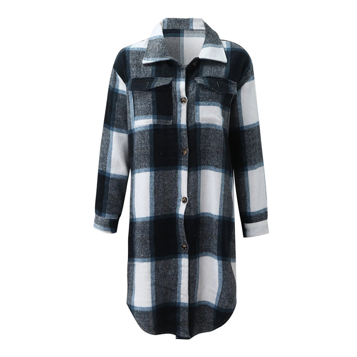 Modern Woolen Checkered Jacket - Cozy Style for Winter Elegance-5