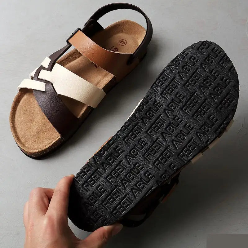 Mens Brown Leather Sandals - Ultimate Comfort & Stylish Design-4