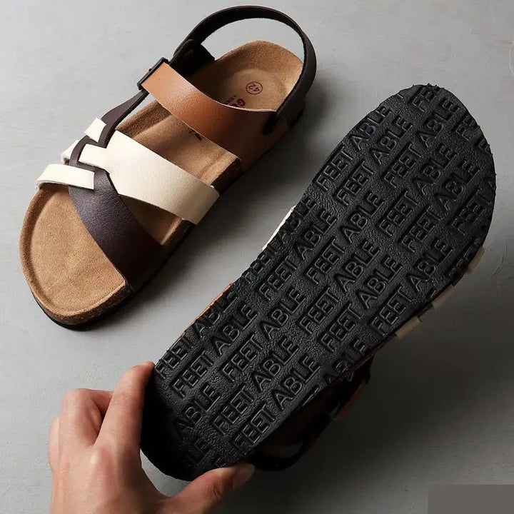 Mens Brown Leather Sandals - Ultimate Comfort & Stylish Design-4
