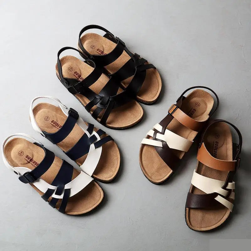 Mens Brown Leather Sandals - Ultimate Comfort & Stylish Design-3