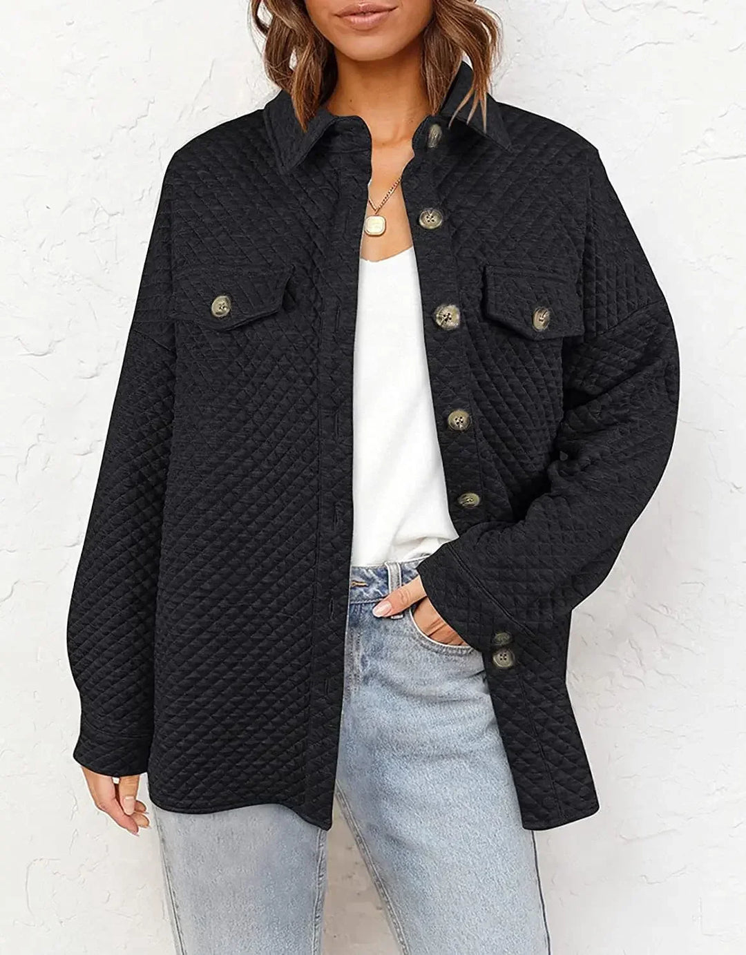 Urban Cozy Jacket - Chic Polo Neck for Stylish Autumn Layering-4