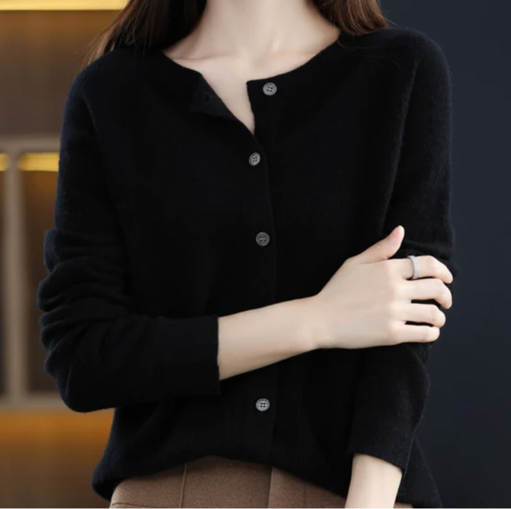 Annika Women's Wool Cardigan - Soft Comfort & Timeless Style-3