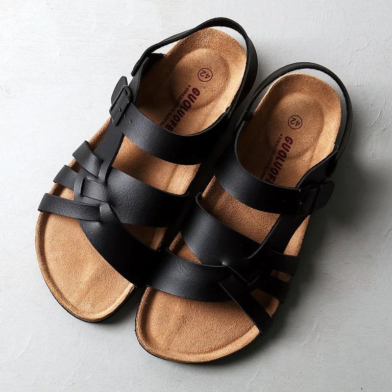 Mens Brown Leather Sandals - Ultimate Comfort & Stylish Design-1