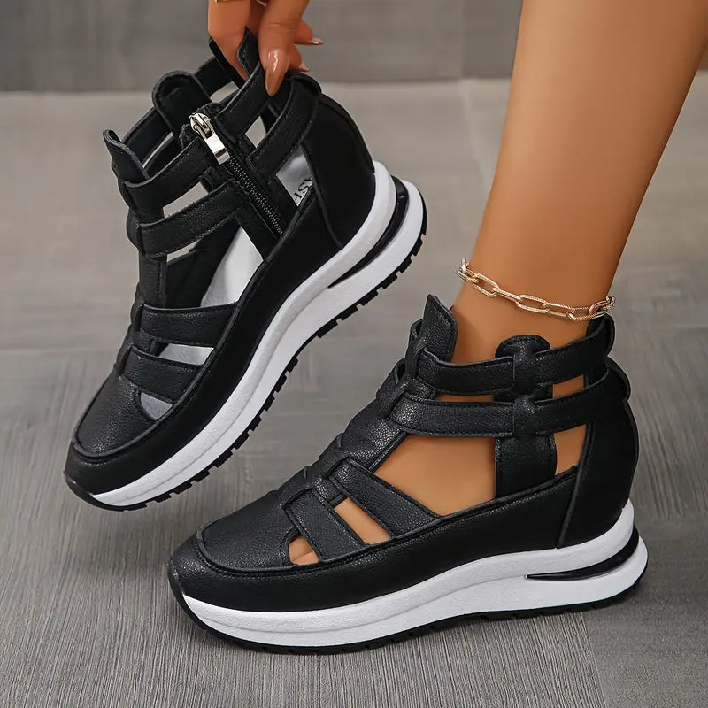 Souad - Stylish Lightweight Wedge Sandal With Side Zipper 0