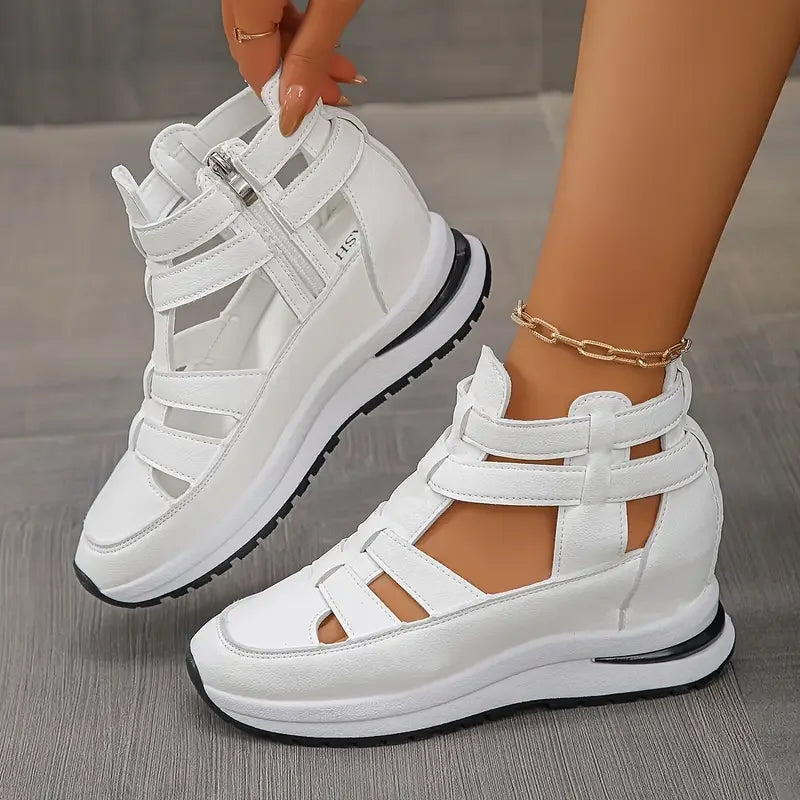 Souad - Stylish Lightweight Wedge Sandal With Side Zipper 1