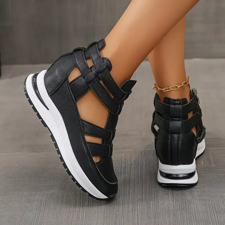 Souad - Stylish Lightweight Wedge Sandal With Side Zipper 2