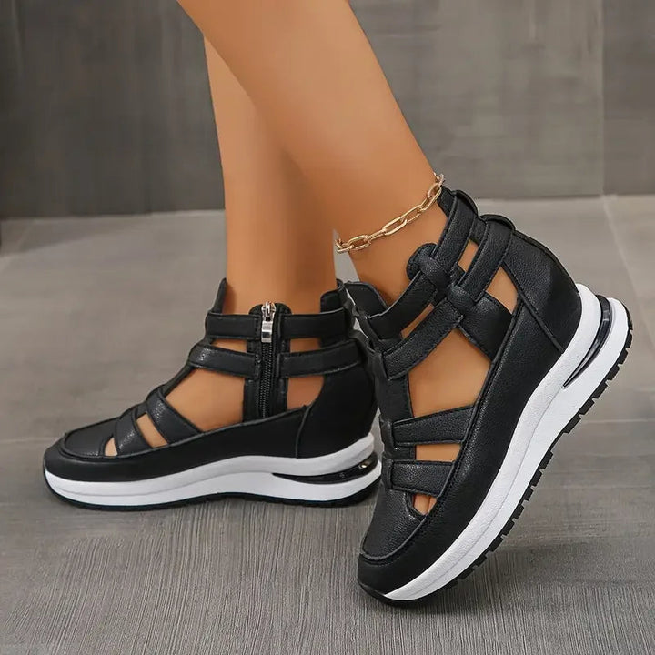 Souad - Stylish Lightweight Wedge Sandal With Side Zipper 3