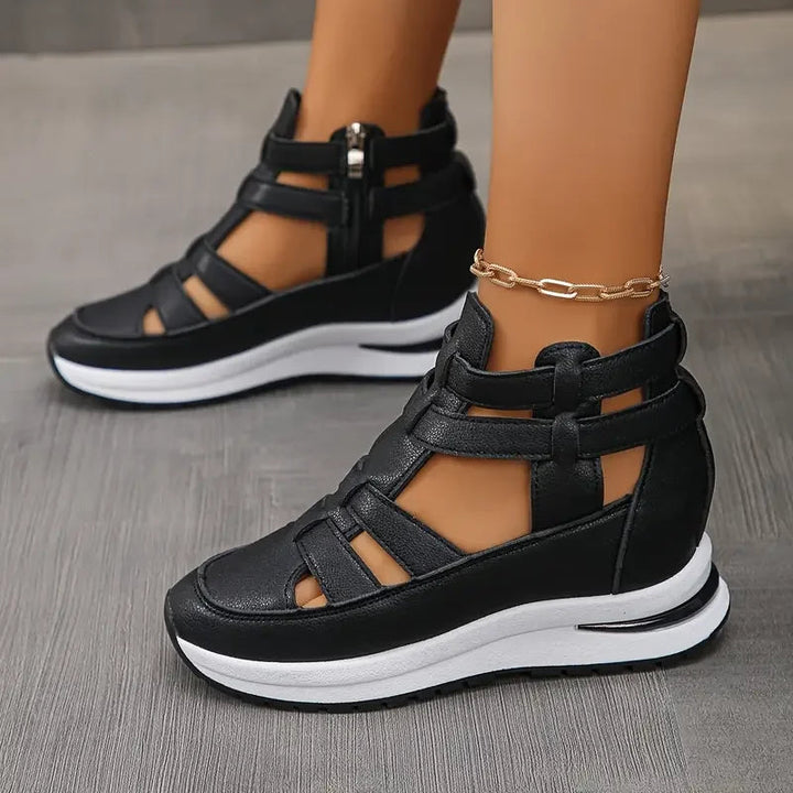 Souad - Stylish Lightweight Wedge Sandal With Side Zipper 4