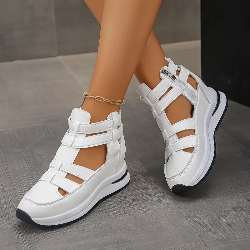 Souad - Stylish Lightweight Wedge Sandal With Side Zipper 6