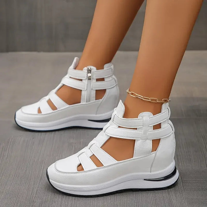 Souad - Stylish Lightweight Wedge Sandal With Side Zipper 7