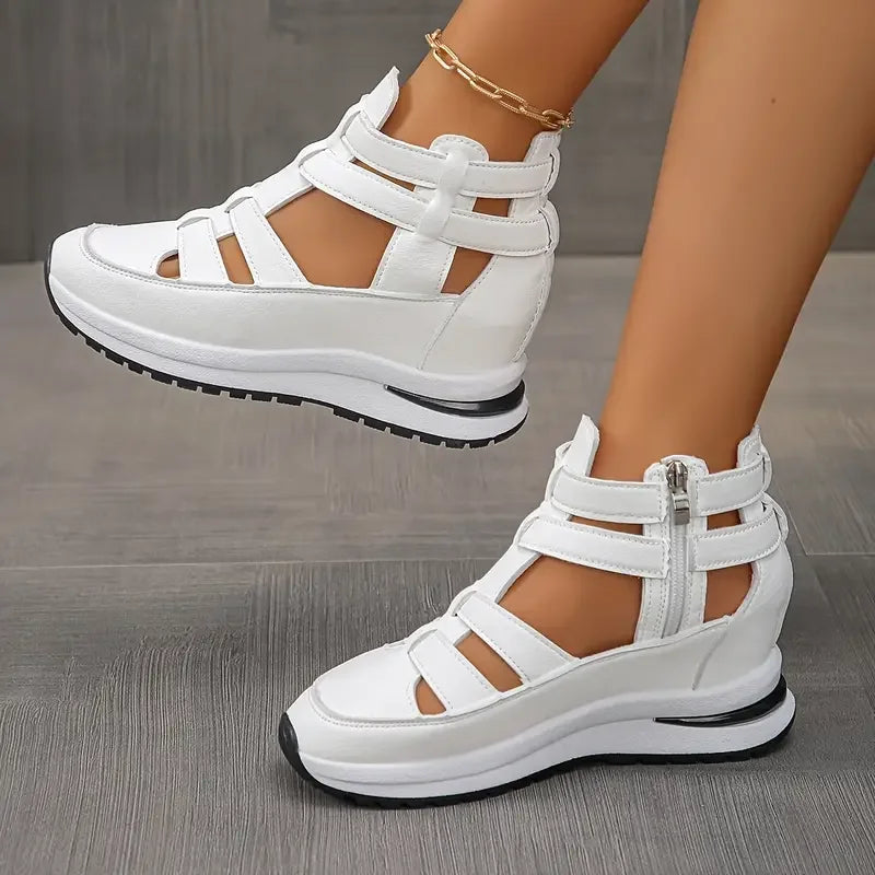 Souad - Stylish Lightweight Wedge Sandal With Side Zipper 8