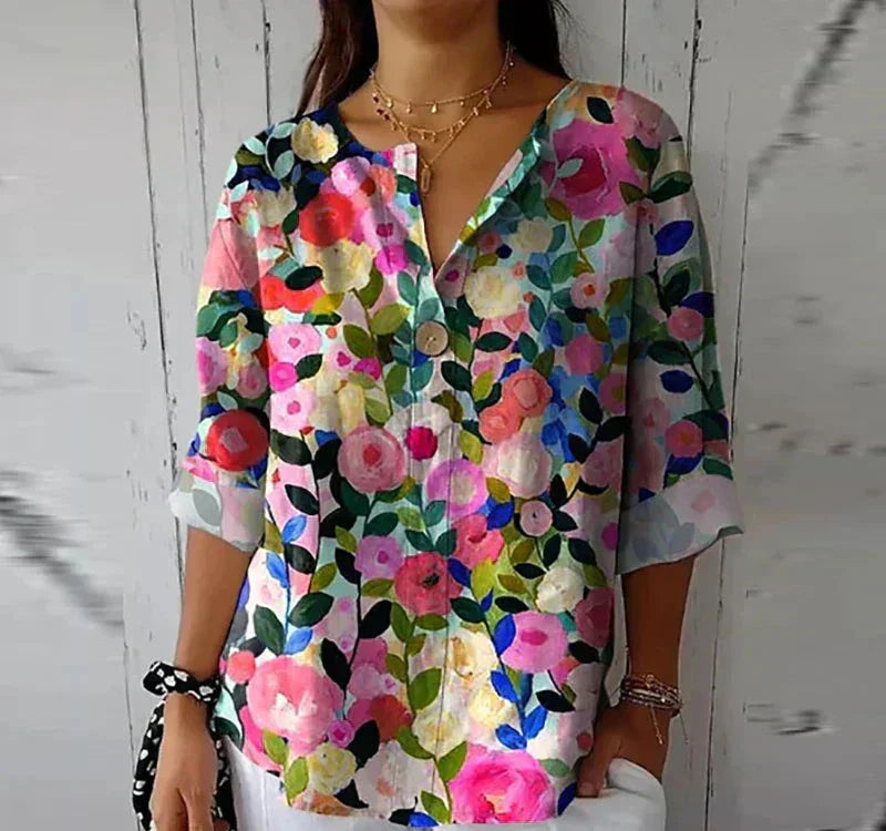 Floral Blouse - Effortless Style & Versatile Comfort for Women-1