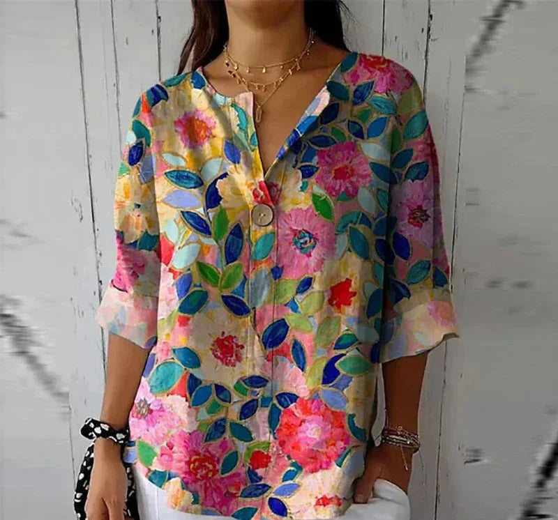 Floral Blouse - Effortless Style & Versatile Comfort for Women-2