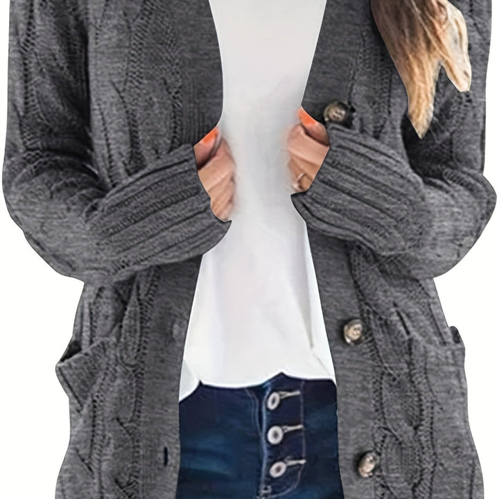 Variant image for Women's Long Black Cardigan - Elegant Soft Knit, All-Day Comfort-26