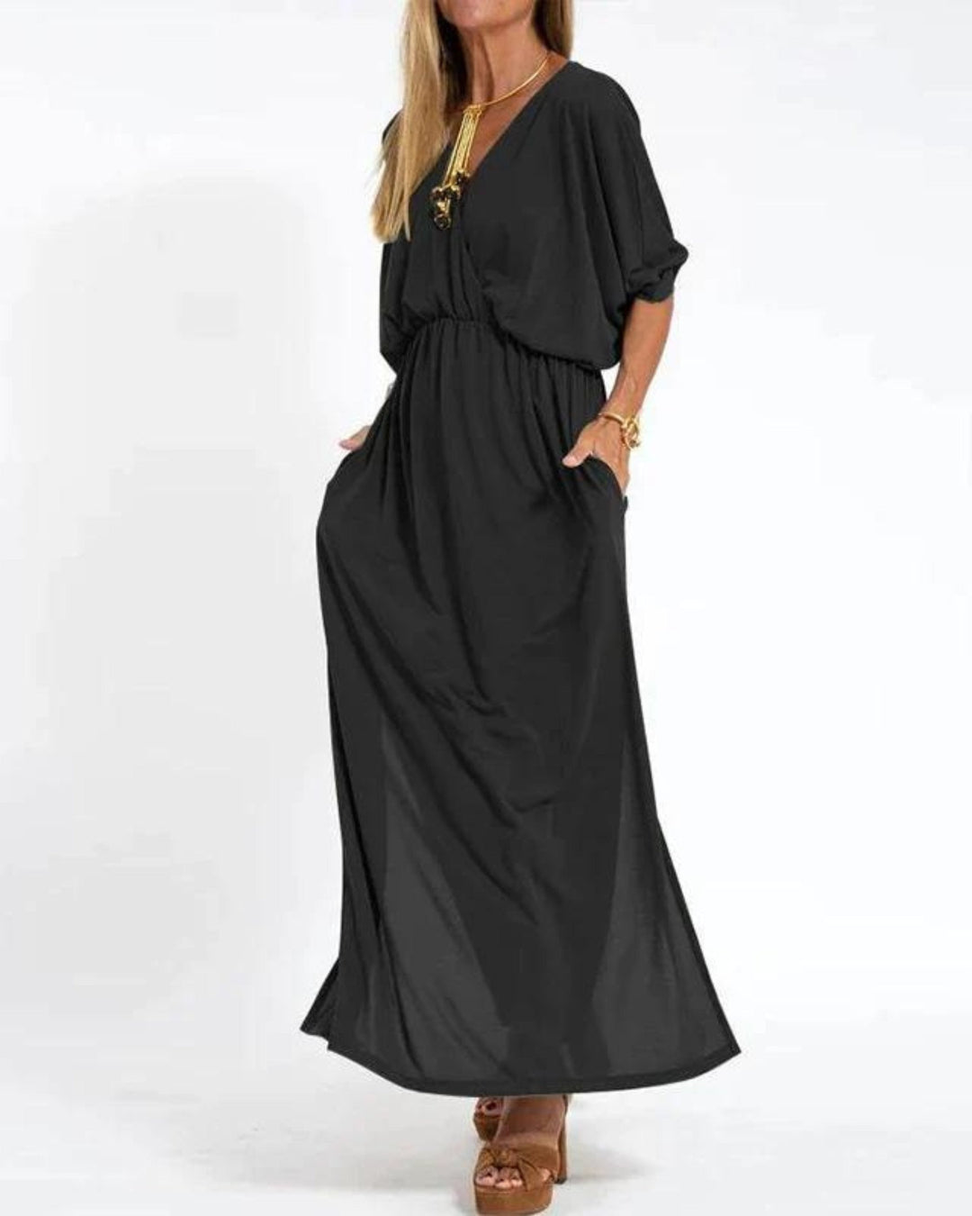 Vintage Long Sleeve Maxi Dress - Flattering Fit & All-Day Comfort-4