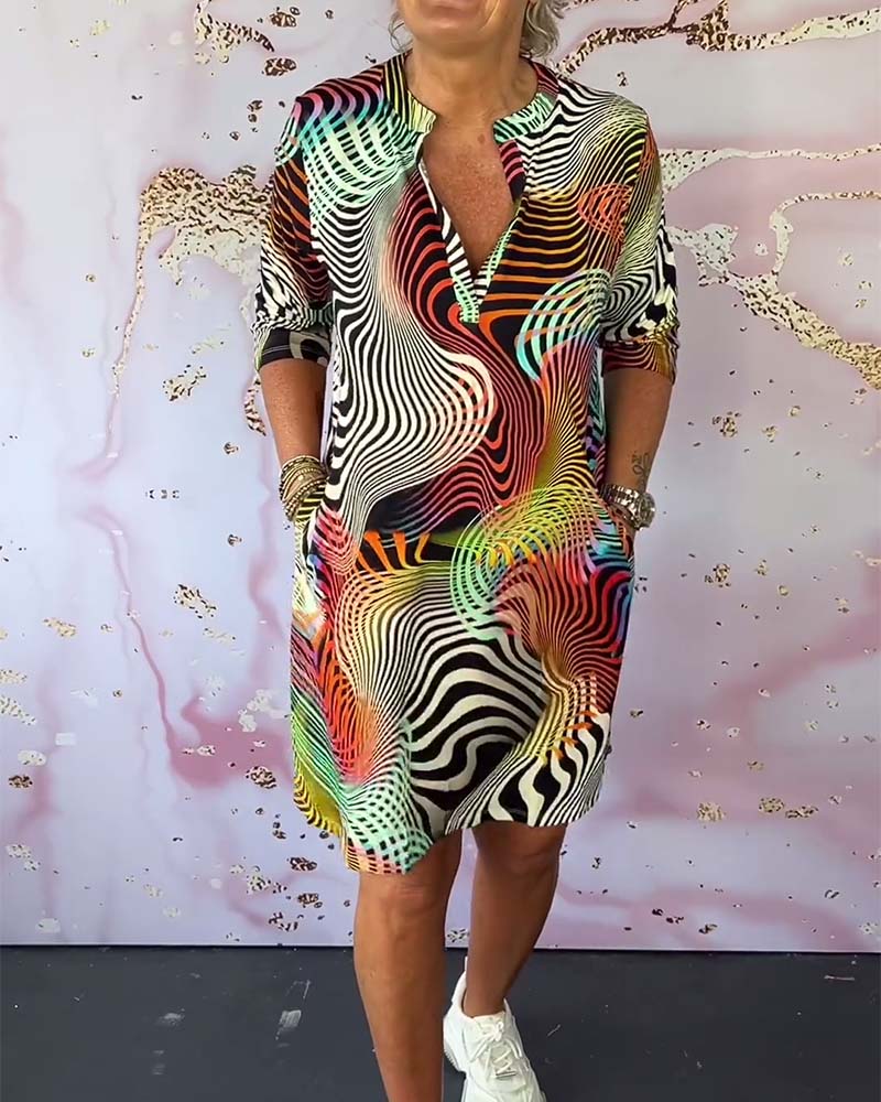 Alira Dress - Flattering V-Neck Summer Dress for Women with Vibrant Patterns-1