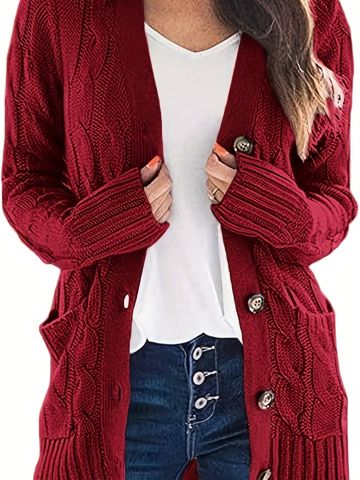 Women's Long Black Cardigan - Elegant Soft Knit, All-Day Comfort-4