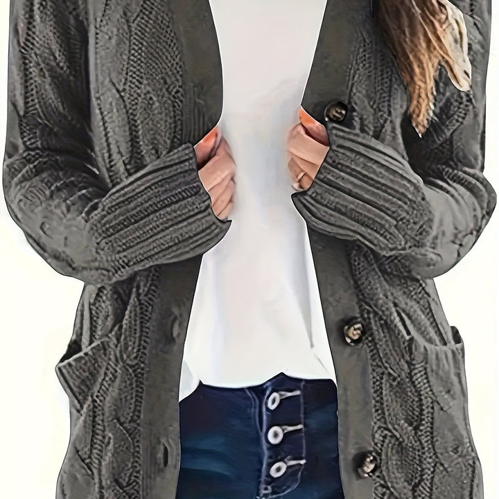 Variant image for Women's Long Black Cardigan - Elegant Soft Knit, All-Day Comfort-31