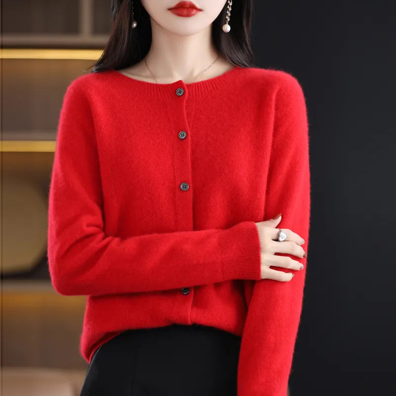 Variant image for Annika Women's Wool Cardigan - Soft Comfort & Timeless Style-36