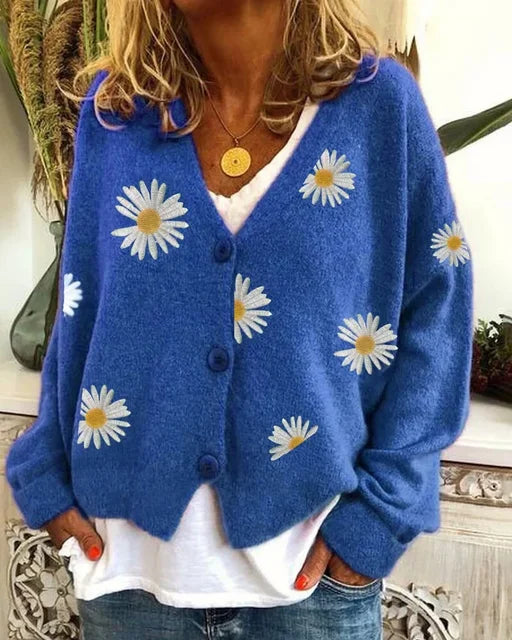 Floral Crochet Cardigan - Soft, Warm, Versatile Layering Essential-4