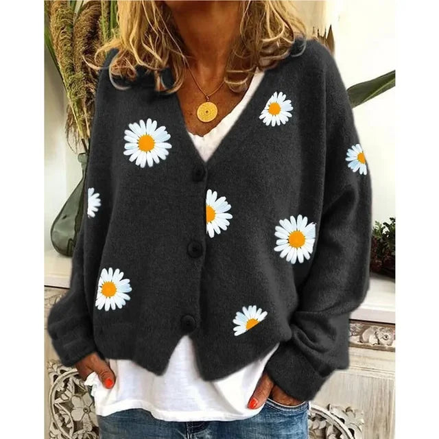 Floral Crochet Cardigan - Soft, Warm, Versatile Layering Essential-2
