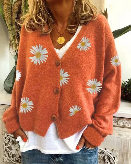 Floral Crochet Cardigan - Soft, Warm, Versatile Layering Essential-5